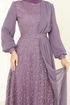 Evening Dress 2819ELC1143-MS Dark Lilac - Thumbnail