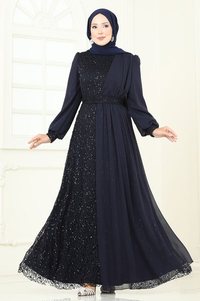 E.L.C. - Evening Dress 2819ELC1143-MS Navy Blue - 393128