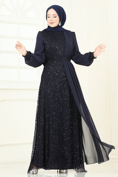 E.L.C. - Evening Dress 2819ELC1143-MS Navy Blue - 393129