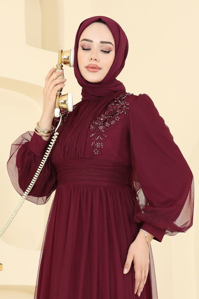 E.L.C. - Evening Dress 2820ELC1143-MS Burgundy - 399140