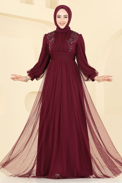 E.L.C. - Evening Dress 2820ELC1143-MS Burgundy - 399141