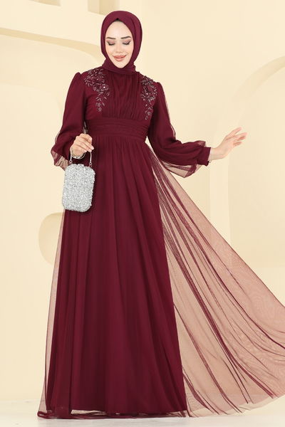 E.L.C. - Evening Dress 2820ELC1143-MS Burgundy - 399143