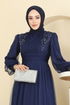 Evening Dress 2820ELC1143-MS Navy Blue - Thumbnail