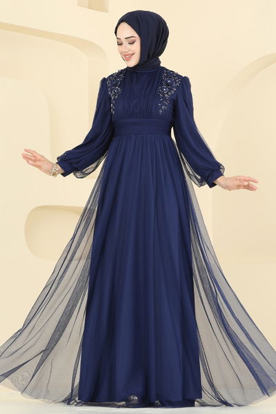 E.L.C. - Evening Dress 2820ELC1143-MS Navy Blue - 399102