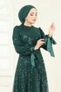 Evening Dress 2822ELC1143-MS Emerald - Thumbnail