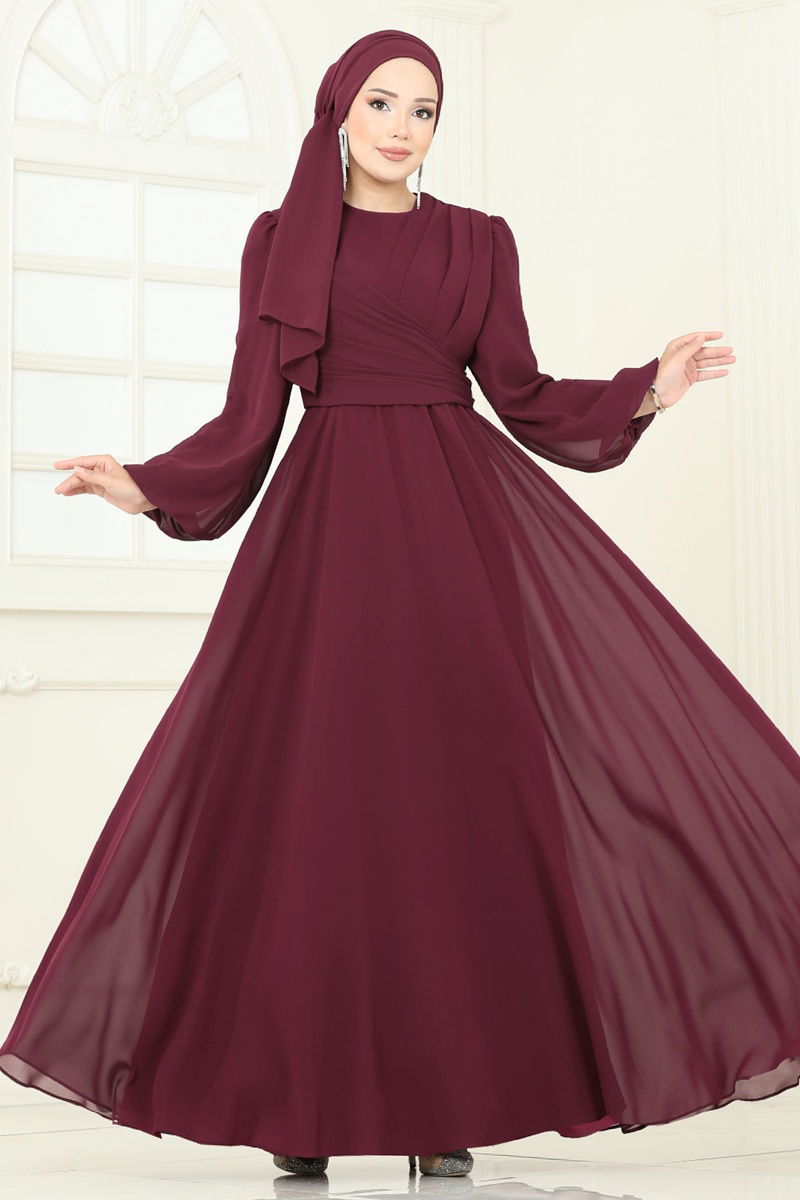 Evening Dress 2823ELC1143-MS Burgundy