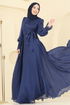 Evening Dress 2826ELC1143-MS Navy Blue - Thumbnail