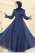 Evening Dress 2826ELC1143-MS Navy Blue - Thumbnail