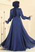 Evening Dress 2826ELC1143-MS Navy Blue - Thumbnail