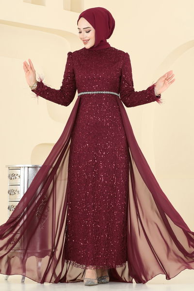 E.L.C. - فستان سهرة خمري 2830ELC1143-MS - 404420