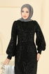 فستان سهرة أسود 2834ELC1143-MS - Thumbnail