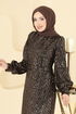 فستان سهرة نُحَاس وَأَسْوَد 2834ELC1143-MS - Thumbnail