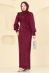 Evening Dress 2841ELCK1161-MS Burgundy - Thumbnail