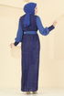 Evening Dress 2841ELCK1161-MS Indigo - Thumbnail
