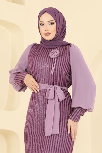 E.L.C.K. - فستان سهرة ليلكي 2841ELCK1161-MS - 417014