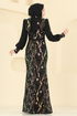 Evening Dress 2847ELCK1161-MS Black - Thumbnail