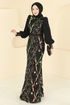 Evening Dress 2847ELCK1161-MS Black - Thumbnail