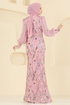 فستان سهرة بيج وردي 2847ELCK1161-MS - Thumbnail