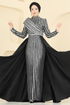 فستان سهرة أسود 2848ELCK1161-MS - Thumbnail