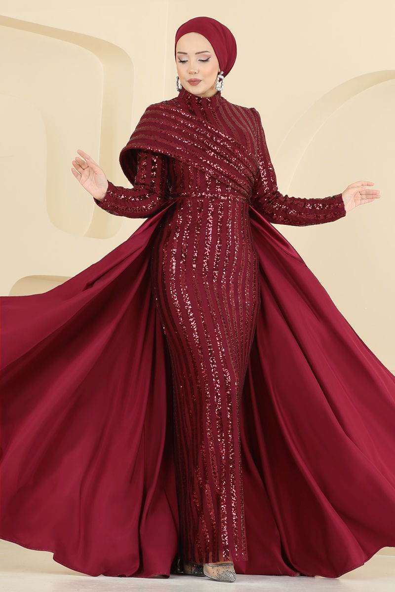 Evening Dress 2848ELCK1161-MS Burgundy