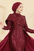 Evening Dress 2848ELCK1161-MS Burgundy - Thumbnail