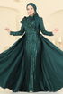 Evening Dress 2848ELCK1161-MS Emerald - Thumbnail