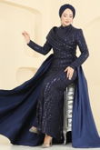 E.L.C.K. - Evening Dress 2848ELCK1161-MS Navy Blue