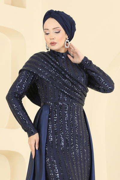 E.L.C.K. - فستان سهرة كحلي 2848ELCK1161-MS - 424175