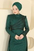Evening Dress 2849ELCK1161-MS Emerald - Thumbnail