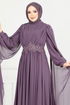 Evening Dress 4027YGS898-M Dark Lilac - Thumbnail