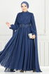 Evening Dress 4027YGS898-M Navy Blue - Thumbnail