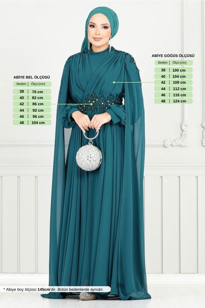 MRV Y.G.S. - Evening Dress 4027YGS898-M Petroleum - 357213