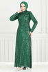 Evening Dress 4028YGS898-M Emerald - Thumbnail