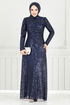 Evening Dress 4028YGS898-M Navy Blue - Thumbnail