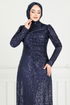 Evening Dress 4028YGS898-M Navy Blue - Thumbnail