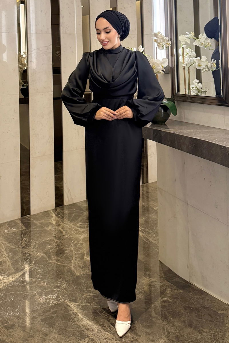 فستان سهرة أسود 4550ALG474-MS