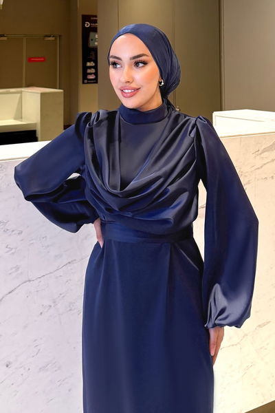 A.L.G. - Evening Dress 4550ALG474-MS Navy Blue - 385357