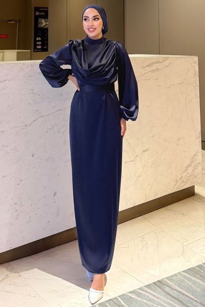 A.L.G. - Evening Dress 4550ALG474-MS Navy Blue - 385359