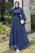 Evening Dress 4604ALGK1170-MS Navy Blue - Thumbnail