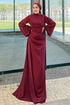 Evening Dress 4623ALG474-MS Burgundy - Thumbnail