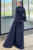 Evening Dress 4623ALG474-MS Navy Blue - Thumbnail