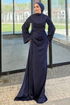 Evening Dress 4623ALG474-MS Navy Blue - Thumbnail