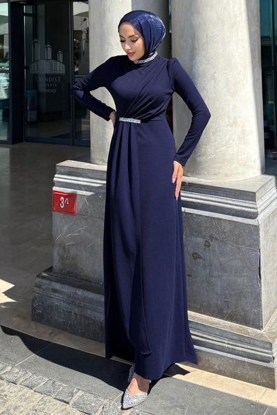 A.L.G. - Evening Dress 4645ALG474-MS Navy Blue - 370976