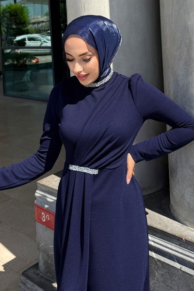 A.L.G. - Evening Dress 4645ALG474-MS Navy Blue - 370978