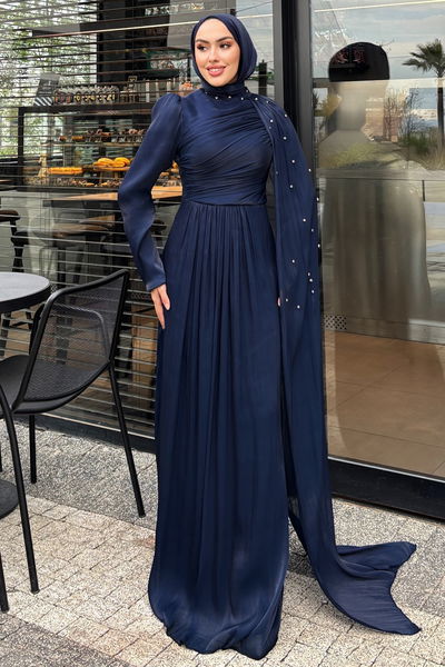 A.L.G.K. - Evening Dress 4662ALGK1170-MS Navy Blue - 416509