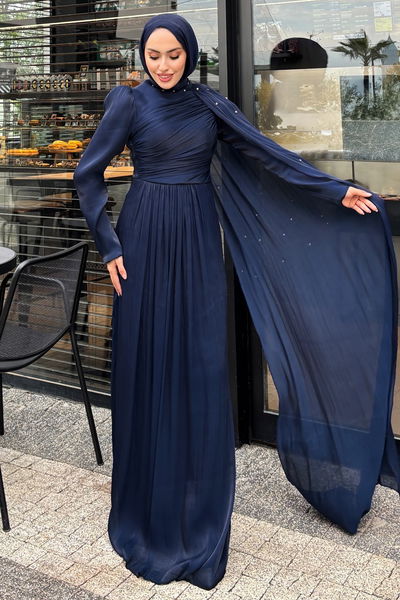 A.L.G.K. - Evening Dress 4662ALGK1170-MS Navy Blue - 416510
