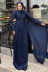 Evening Dress 4662ALGK1170-MS Navy Blue - Thumbnail