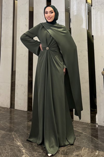 A.L.G.K. - فستان سهرة اخضر عفني 4664ALGK1170-MS - 416488