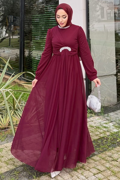 A.L.G.K. - Evening Dress 4695ALGK1170-MS Burgundy - 428677