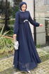 Evening Dress 4695ALGK1170-MS Navy Blue - Thumbnail